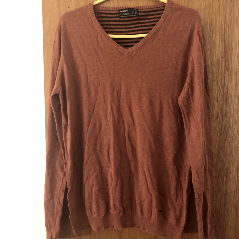 Pull & Bear V Neck Sweater Women’s Sz L EU M US